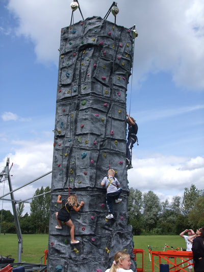 climbing wall corporate fun day