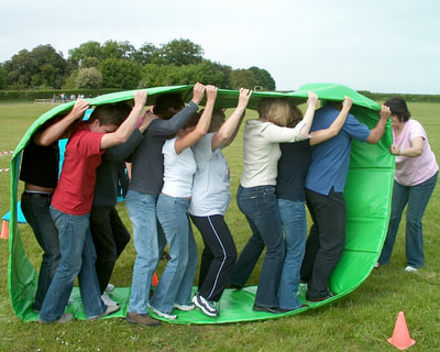 giant caterpillar track team bonding activity