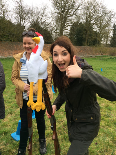 Laser clay pigeon shooting for a hen party